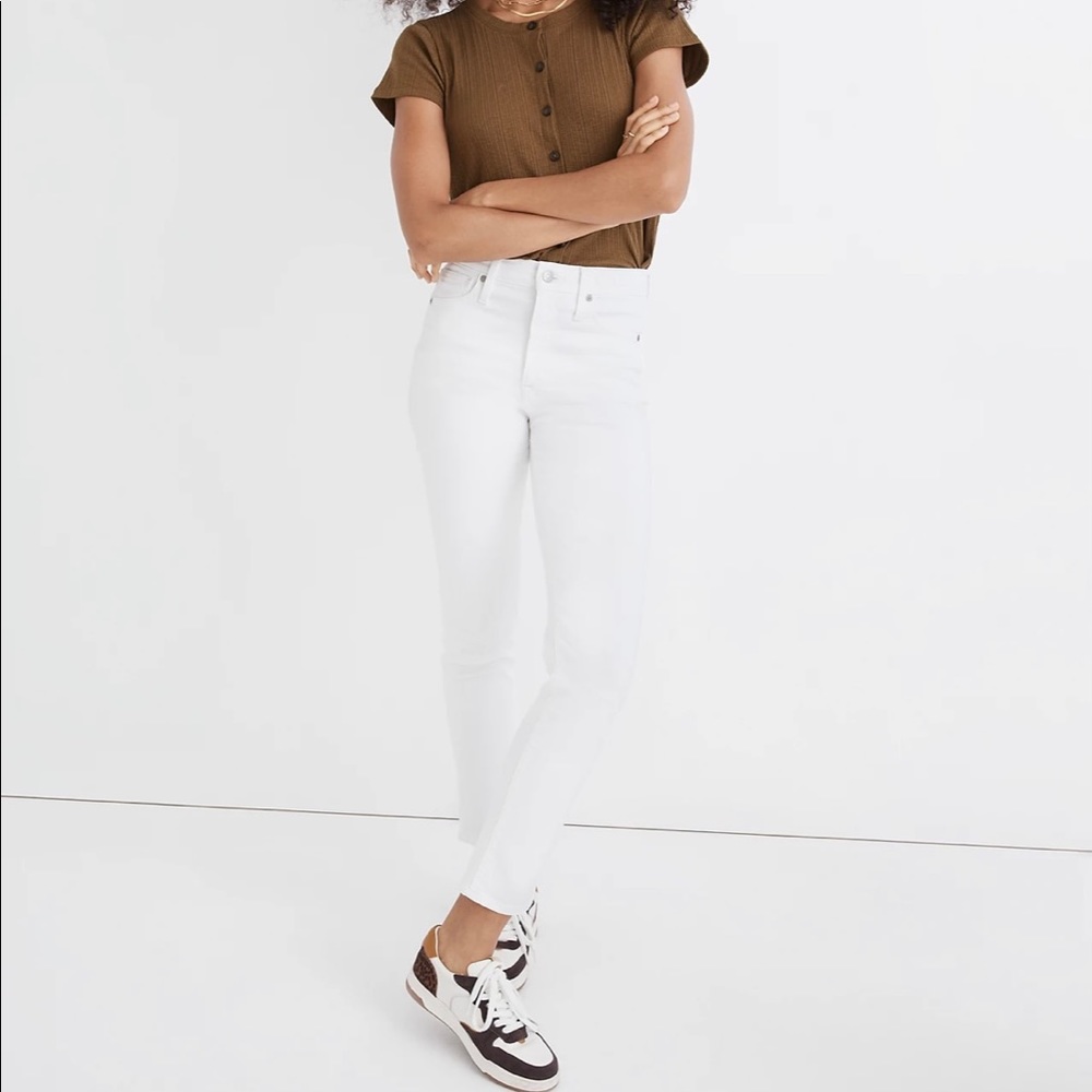 White Madewell Stovepipe Jeans